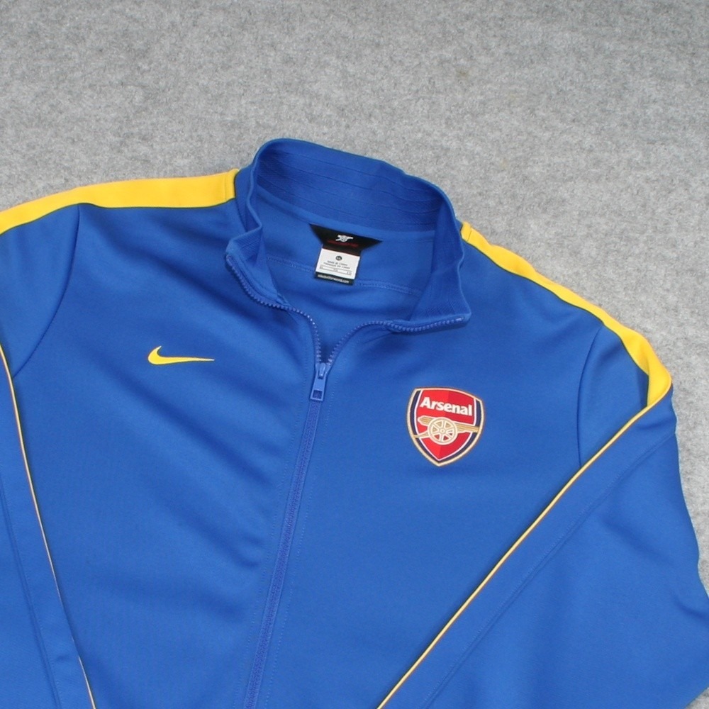 Nike Mens Arsenal FC Track Jacket XL Blue Yellow Full Zip Embroidered Crest